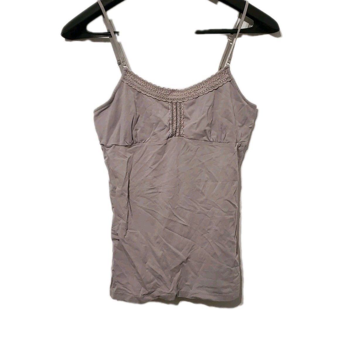 Y2k American Eagle Medium Gray Lace Trim Cami Indie Sleaze Adjustable Straps